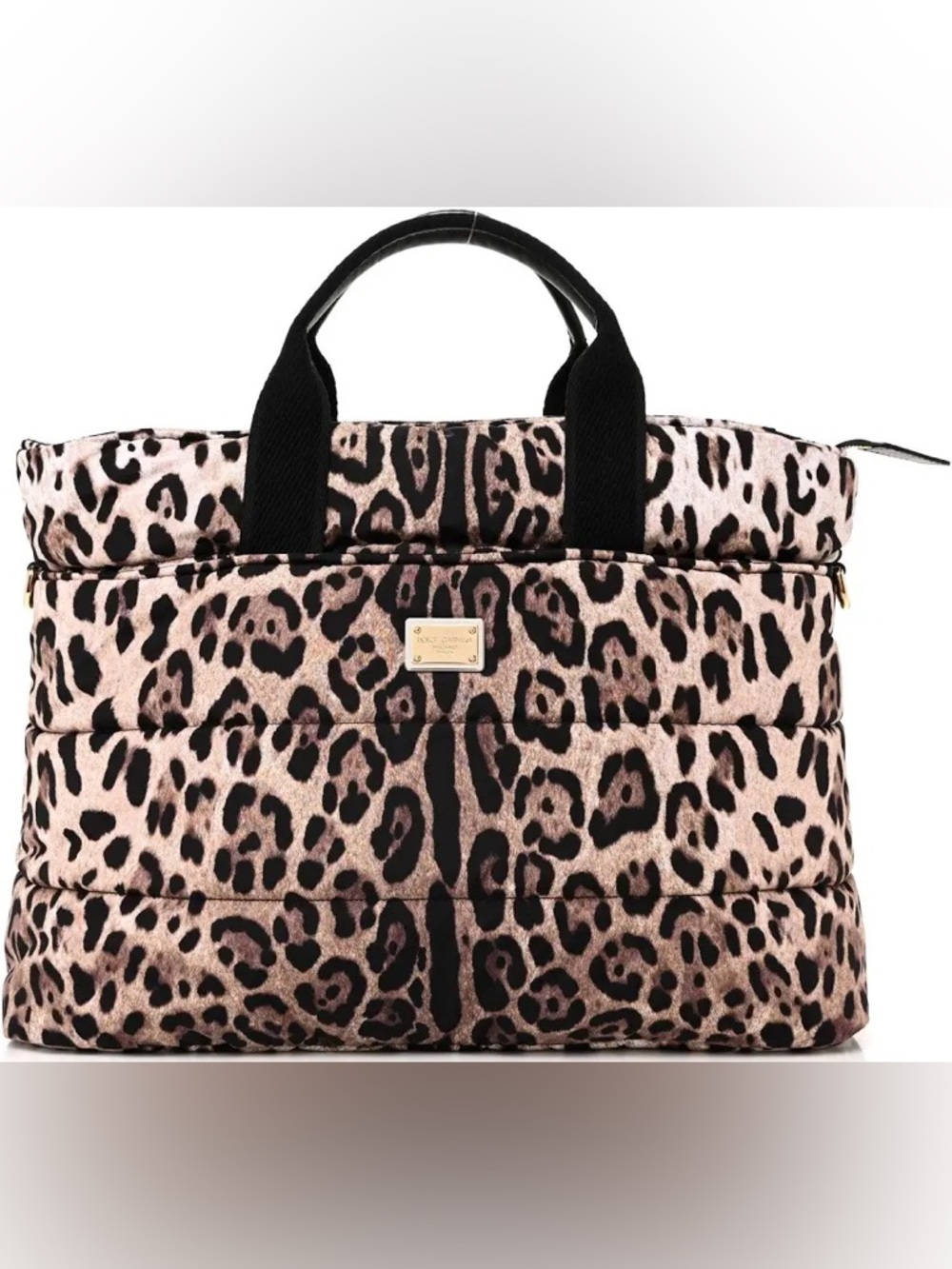 Dolce & Gabbana Leopard-Print Quilted Diaper Bag